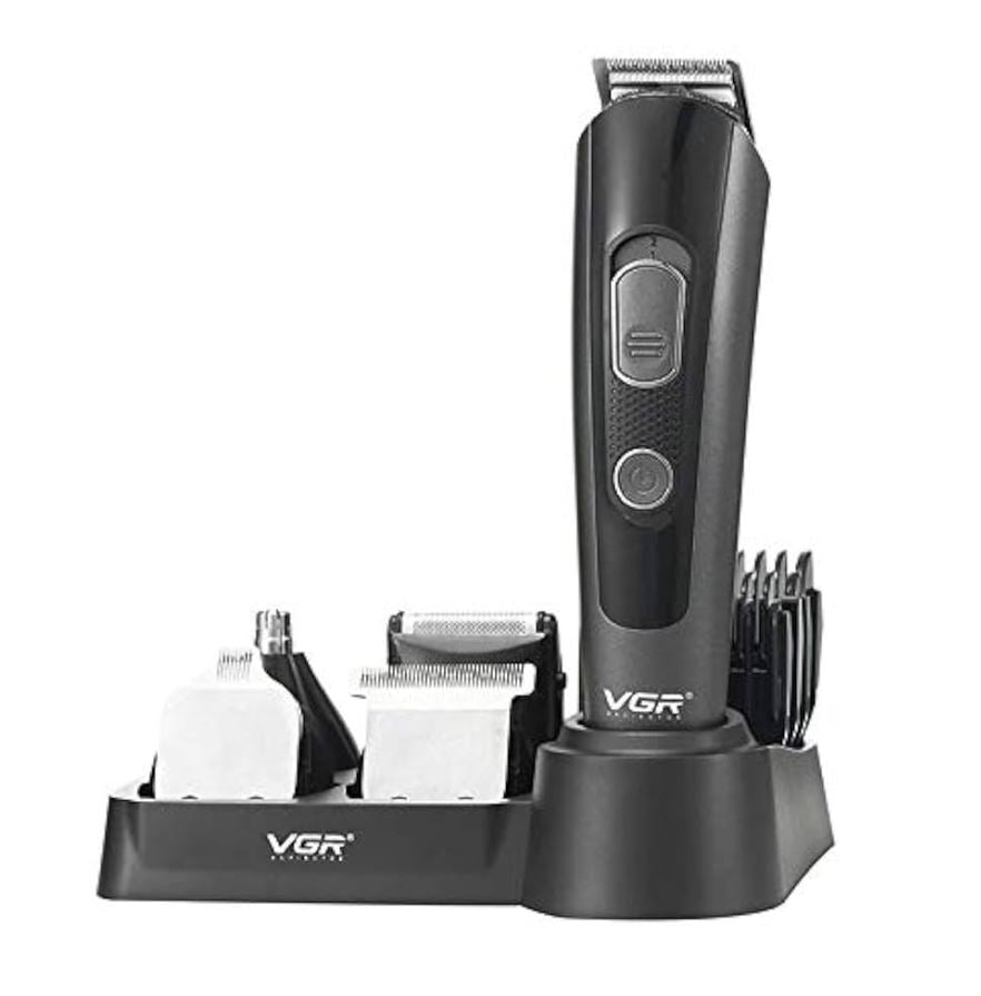 Maquina 5 en 1 Afeitadora-Patillera y Barbera Profesional VGR-175 Inalámbrica + accesorios