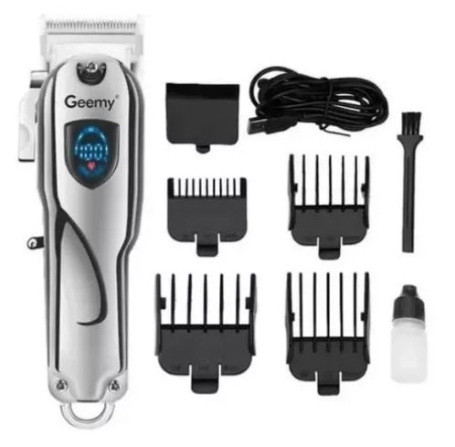 Maquina De Peluqueria Inalámbrica Profesional Geemy 6567 + Accesorios