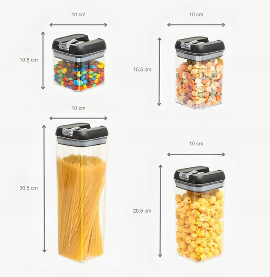 Set de 7 Frascos Herméticos para Cocina – Organizador de Alimentos con Tapa