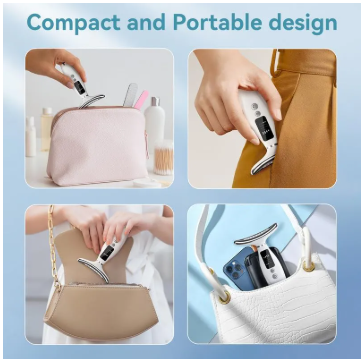 Masajeador Facial HY69 – Rejuvenecedor Portátil con Vibración y Calor