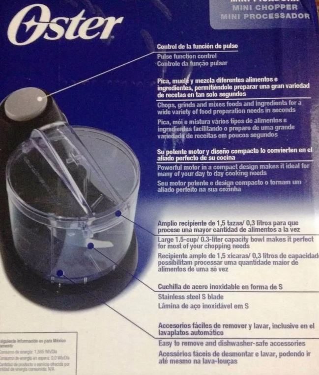 Procesador De Alimentos Oster Pica Todo 10 Tazas Con Accesorios