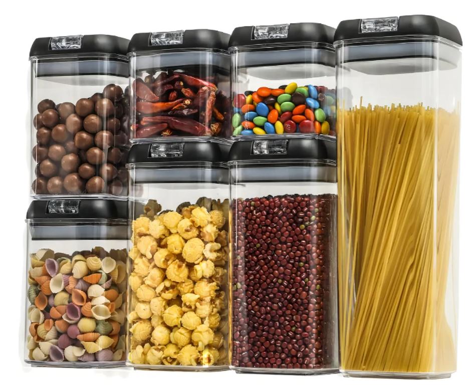 Set de 7 Frascos Herméticos para Cocina – Organizador de Alimentos con Tapa