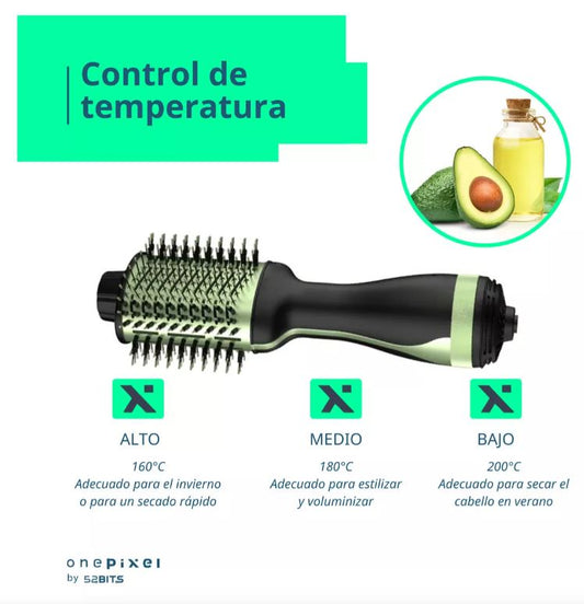 CEPILLO SECADOR DE CABELLO AGUACATE VOLUMINIZADOR