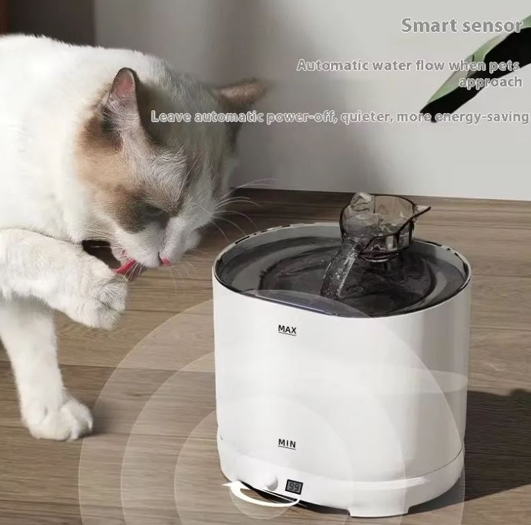 Fuente de Agua para Mascotas Inalámbrica con Sensor – Bebedero Inteligente Recargable para Gatos y Perros