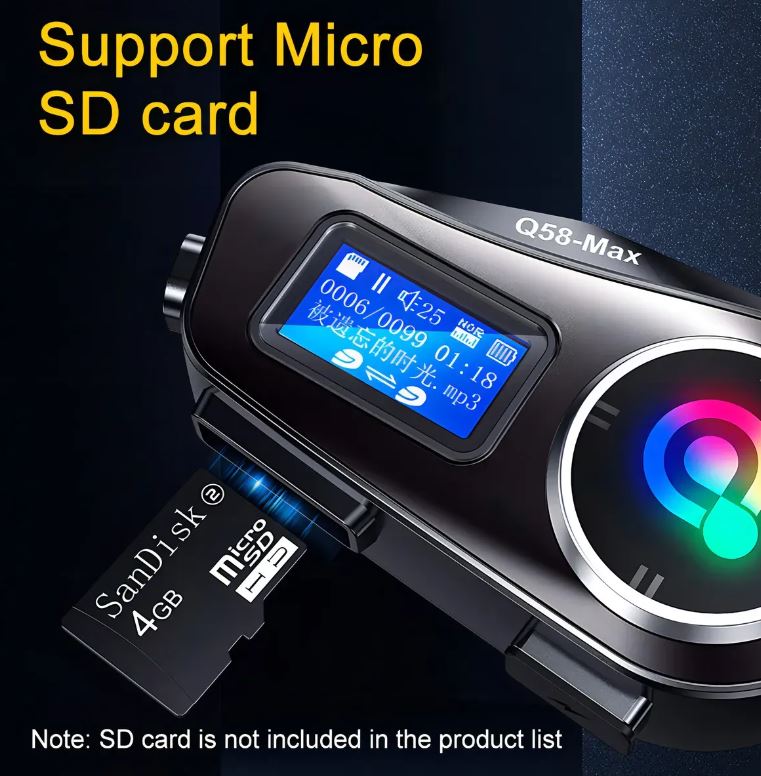 Intercomunicador Casco Moto Bluetooth Q58 Set x2 con Música