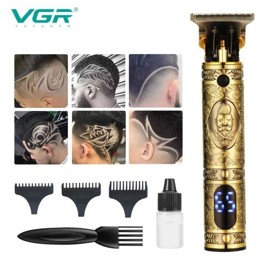 Máquina Afeitadora, Patillera y Barbera Profesional VGR-228 Inalámbrica + Accesorios