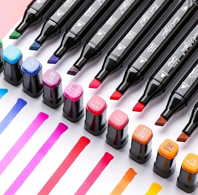 Set Completo De 168 Plumones Marcadores Doble Punta Con Estuche – Ideal Para Niños, Estudiantes y Artistas