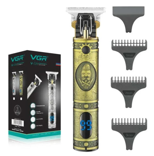 Máquina Afeitadora, Patillera y Barbera Profesional VGR-228 Inalámbrica + Accesorios