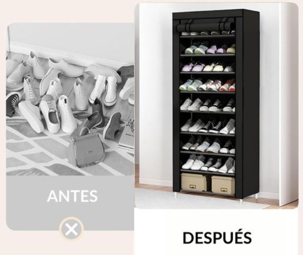 Zapatero Organizador De Closet 10 Niveles Armable En Tela Para 30 Pares