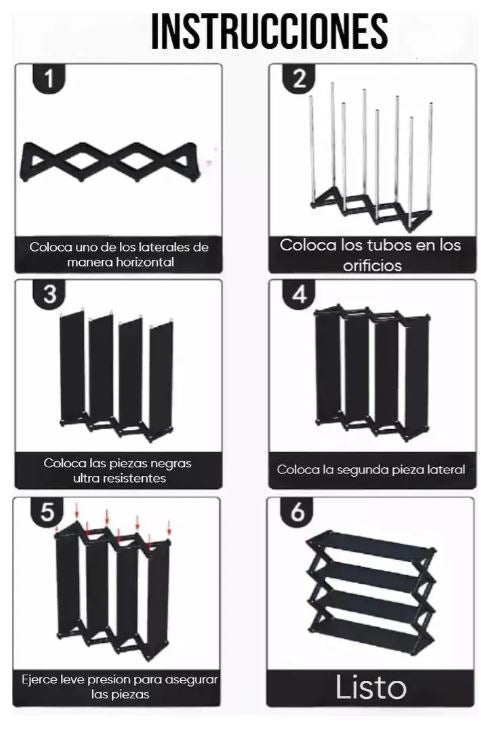 Organizador Zapatero 5 Niveles Estante Para Zapatos Armable Ahorra Espacio