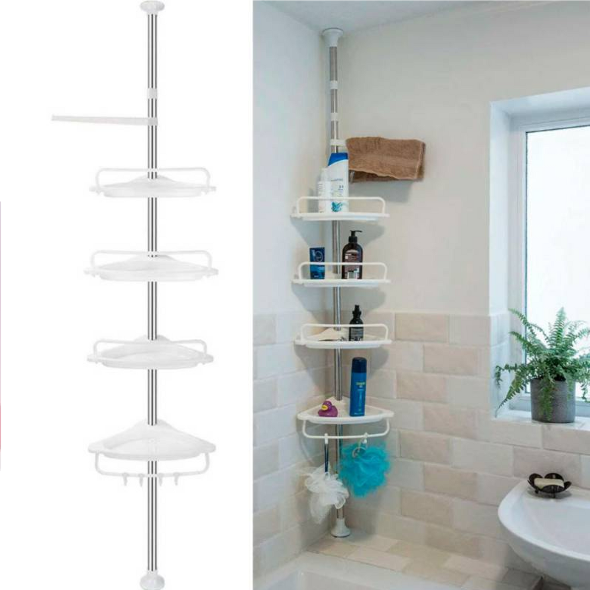 Estante organizador de esquina para baño de 5 niveles