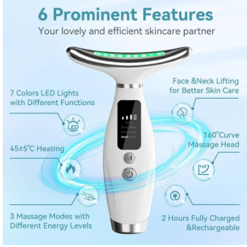 Masajeador Facial HY69 – Rejuvenecedor Portátil con Vibración y Calor
