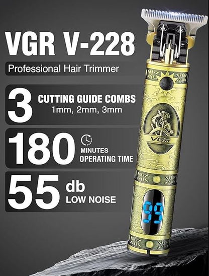 Máquina Afeitadora, Patillera y Barbera Profesional VGR-228 Inalámbrica con Accesorios – foto 4