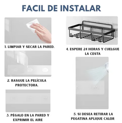 Estante Organizador Esquinero para Ducha y Pared de Baño 5 Piezas – foto 4
