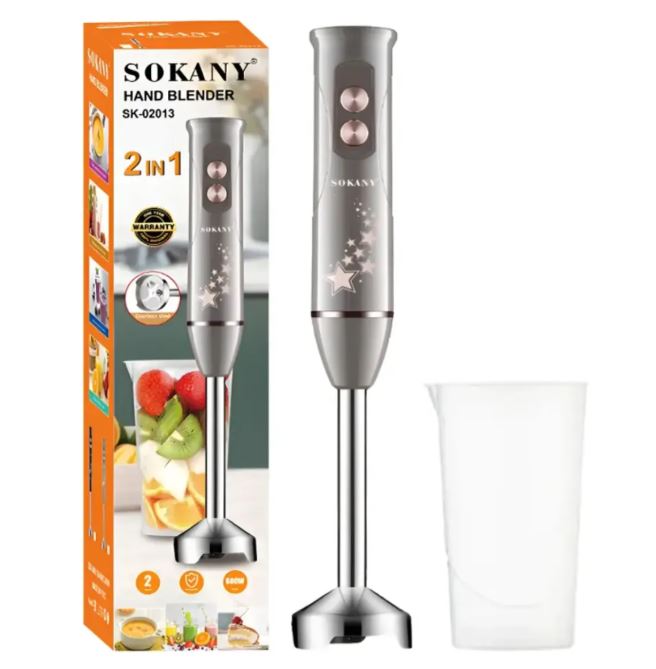 Batidora de mano 2 en 1 Sokany SK-02013 600W con vaso