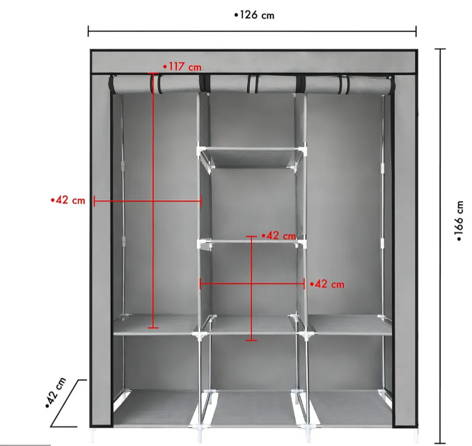 Armario Closet de Tela Multifuncional 8 Espacios – Ref. 88130