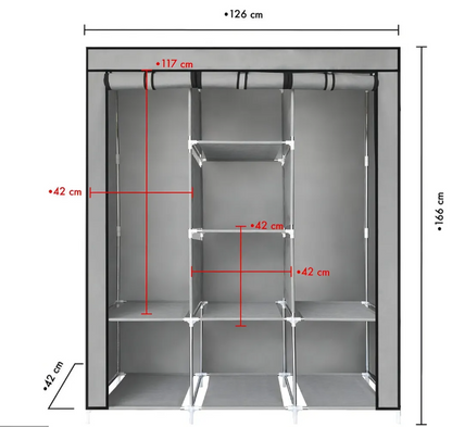Armario Closet de Tela Multifuncional 8 Espacios – Organizador de Ropa Ref. 88130 – foto 3
