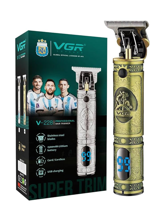 Máquina Afeitadora, Patillera y Barbera Profesional VGR-228 Inalámbrica + Accesorios