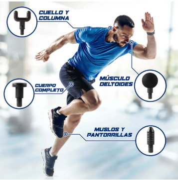 Pistola Masajeadora Percutora – 6 Niveles, Calor y Frío, Recargable USB