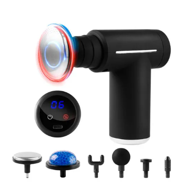 Pistola Masajeadora Percutora – 6 Niveles, Calor y Frío, Recargable USB