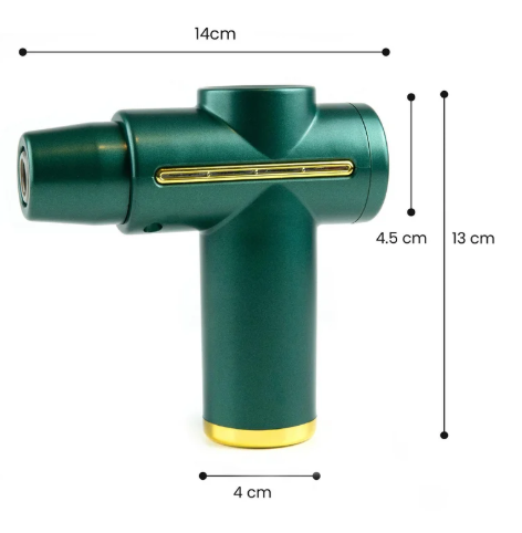 Masajeador de Pistola RF-723 – 6 Niveles de Intensidad con 4 Cabezas Intercambiables
