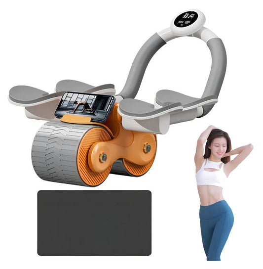 Rodillo Abdominal con Rebote Automático, Soporte de Codos y Temporizador + Estera 33x23 cm