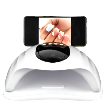 Lámpara Secadora de Uñas LED Z9 – Con Soporte para Celular, 110/220V, Blanca con Negro