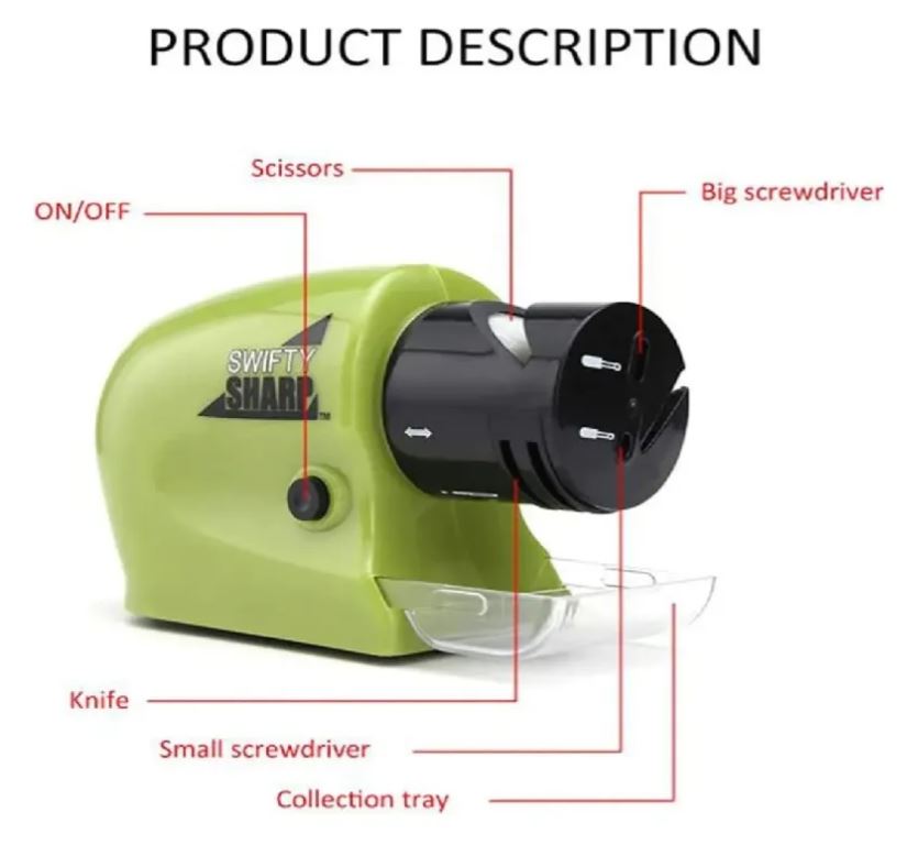 Afilador de Cuchillos Swifty Sharp Electrico Inalambrico Recargable