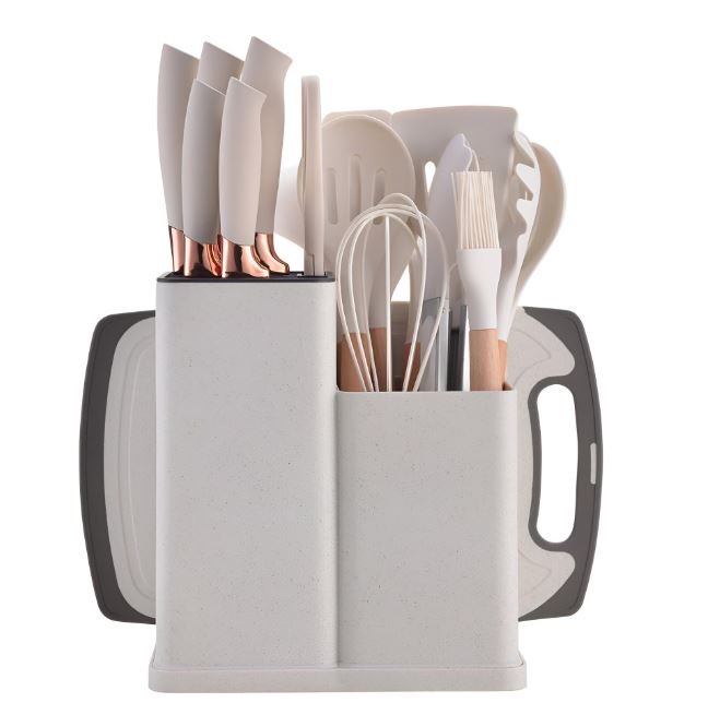 Set de utensilios de cocina 19 piezas color blanco