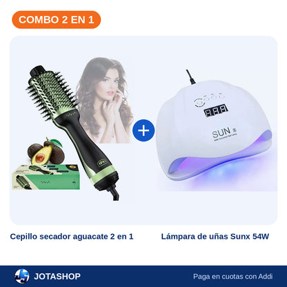 Combo Belleza en Casa: Cepillo Secador Aguacate 2 en 1 + Lámpara de Uñas Sunx 54W – foto 2