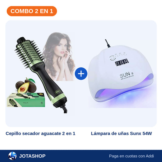 Combo Belleza en Casa: Cepillo Secador Aguacate 2 en 1 + Lámpara de Uñas Sunx 54W – foto 2