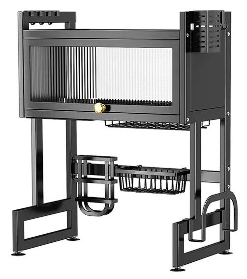 Escurridor de Platos para Cocina con Gabinete 65 cm, Secador de platos