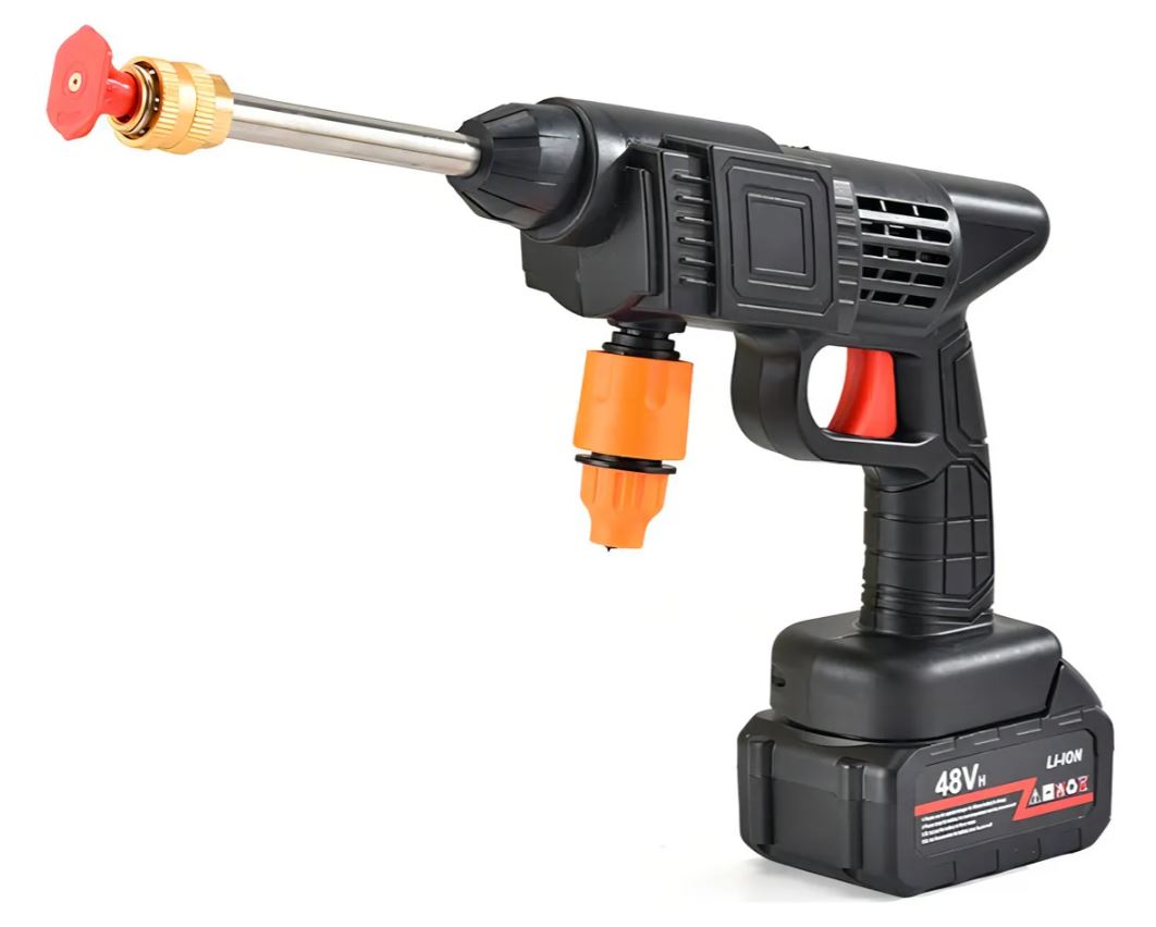 Hidrolavadora Portatil 48V con 2 Baterias Recargables 110V Negra