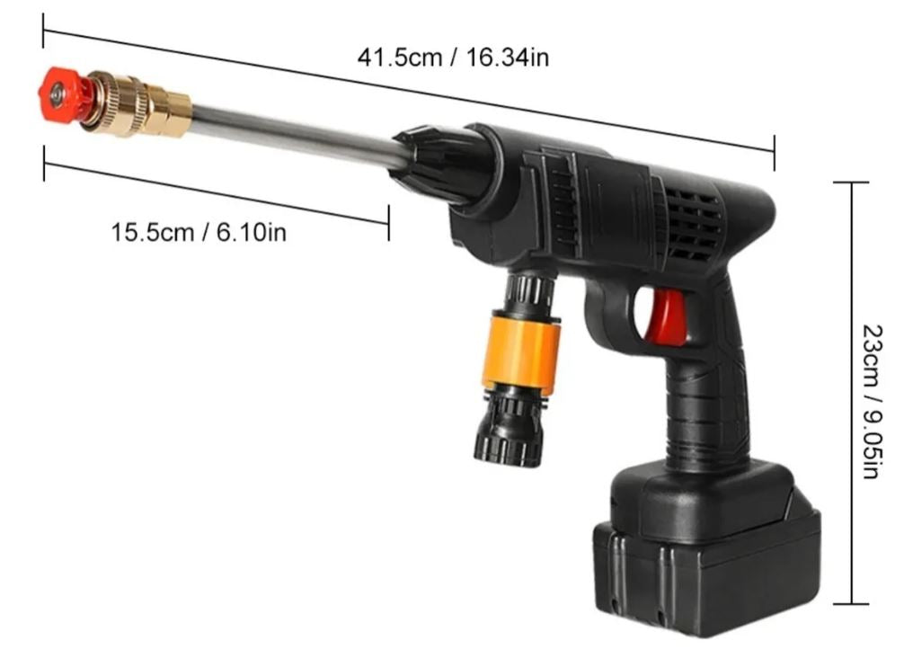 Hidrolavadora Portatil 48V con 2 Baterias Recargables 110V Negra