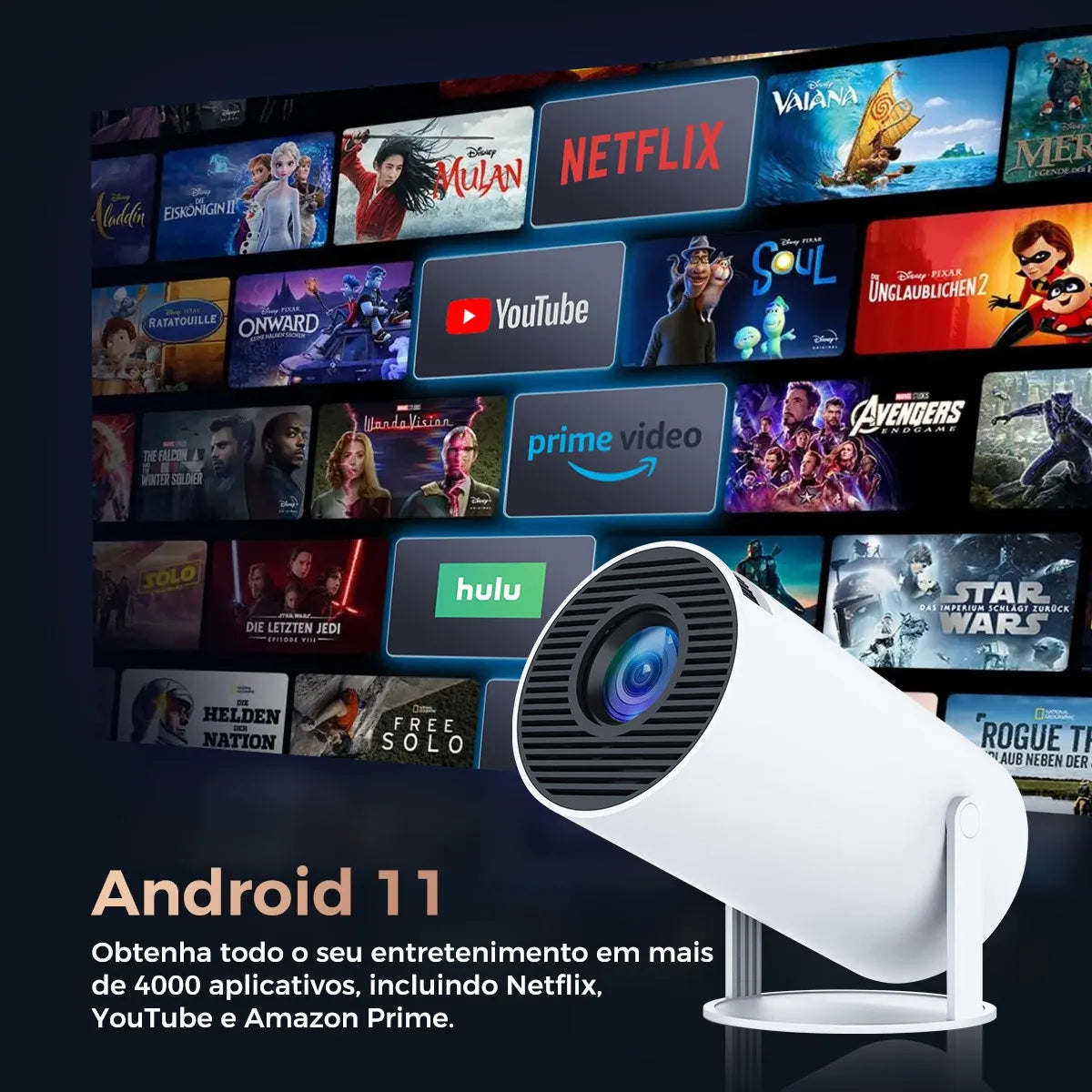 Video Beam Doméstico HY300 Blanco – 110V/220V Cine en Casa Portátil