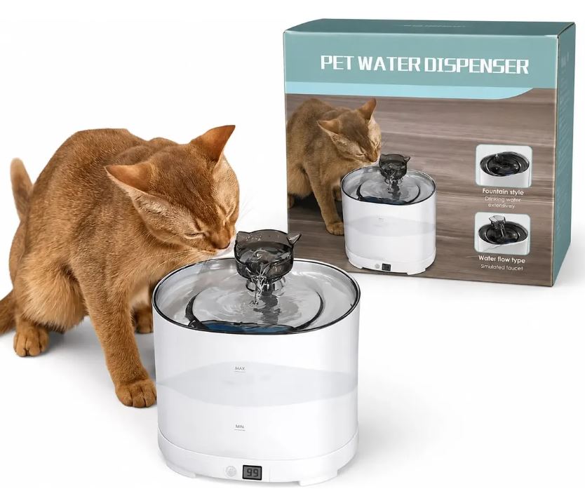 Fuente de Agua para Mascotas Inalámbrica con Sensor  – Bebedero Inteligente Recargable para Gatos y Perros