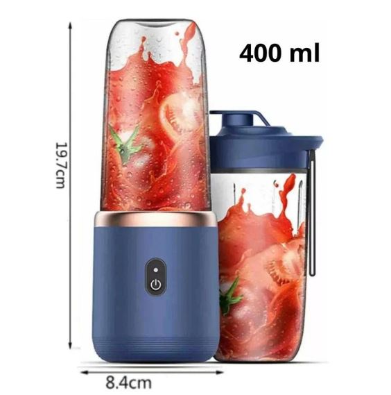 Mini Licuadora Portátil Recargable USB con Doble Vaso – Licuadora Personal para Batidos, Jugos y Smoothies