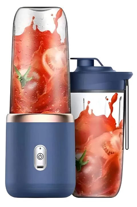 Mini Licuadora Portátil Recargable USB con Doble Vaso – Licuadora Personal para Batidos, Jugos y Smoothies