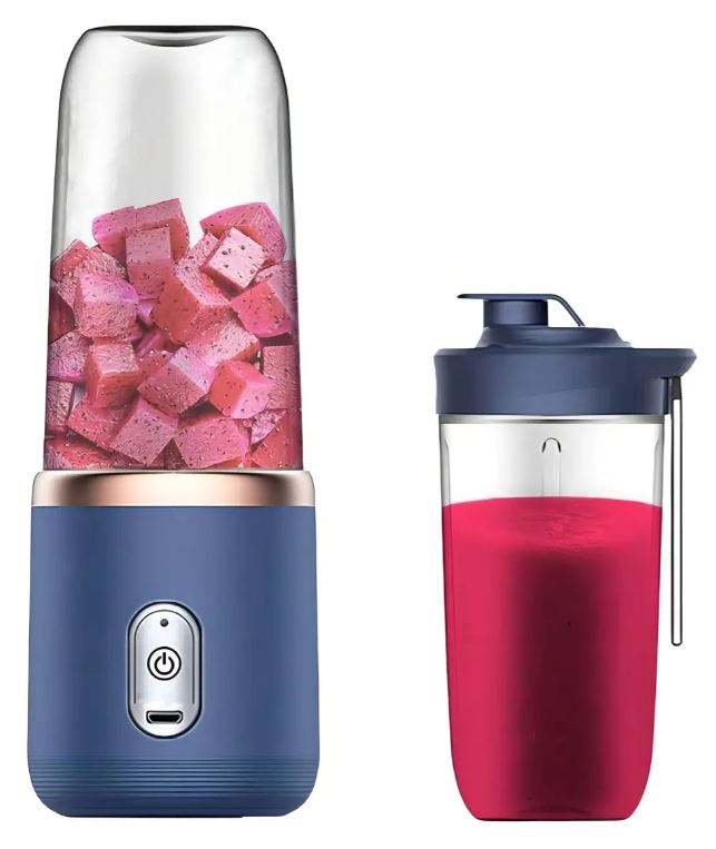 Mini Licuadora Portátil Recargable USB con Doble Vaso – Licuadora Personal para Batidos, Jugos y Smoothies