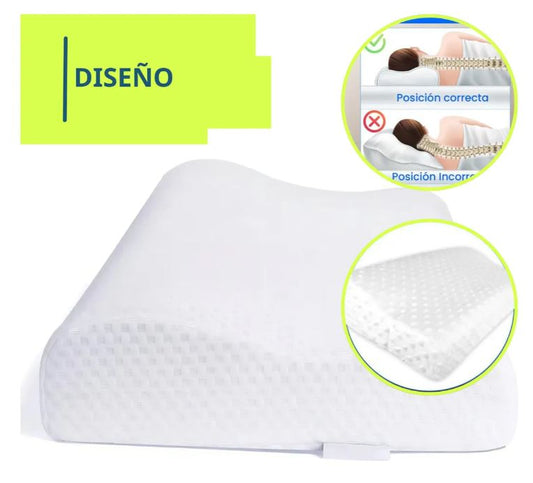 Almohada Ortopédica Cervical Memory Foam con Aloe Vera – Soporte Ergonómico para Cuello