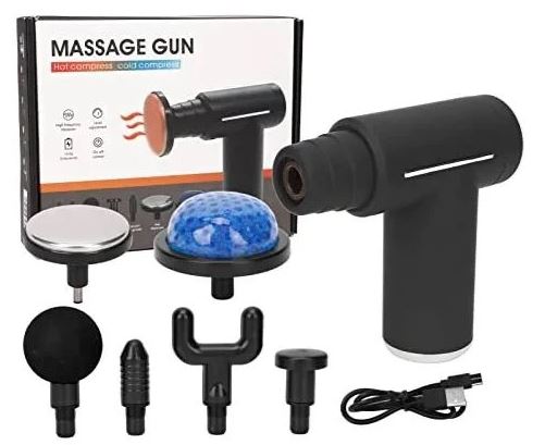 Pistola Masajeadora Percutora – 6 Niveles, Calor y Frío, Recargable USB