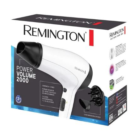 Secador de Cabello Remington Power Volume 2000 D3015 Blanco con Difuso