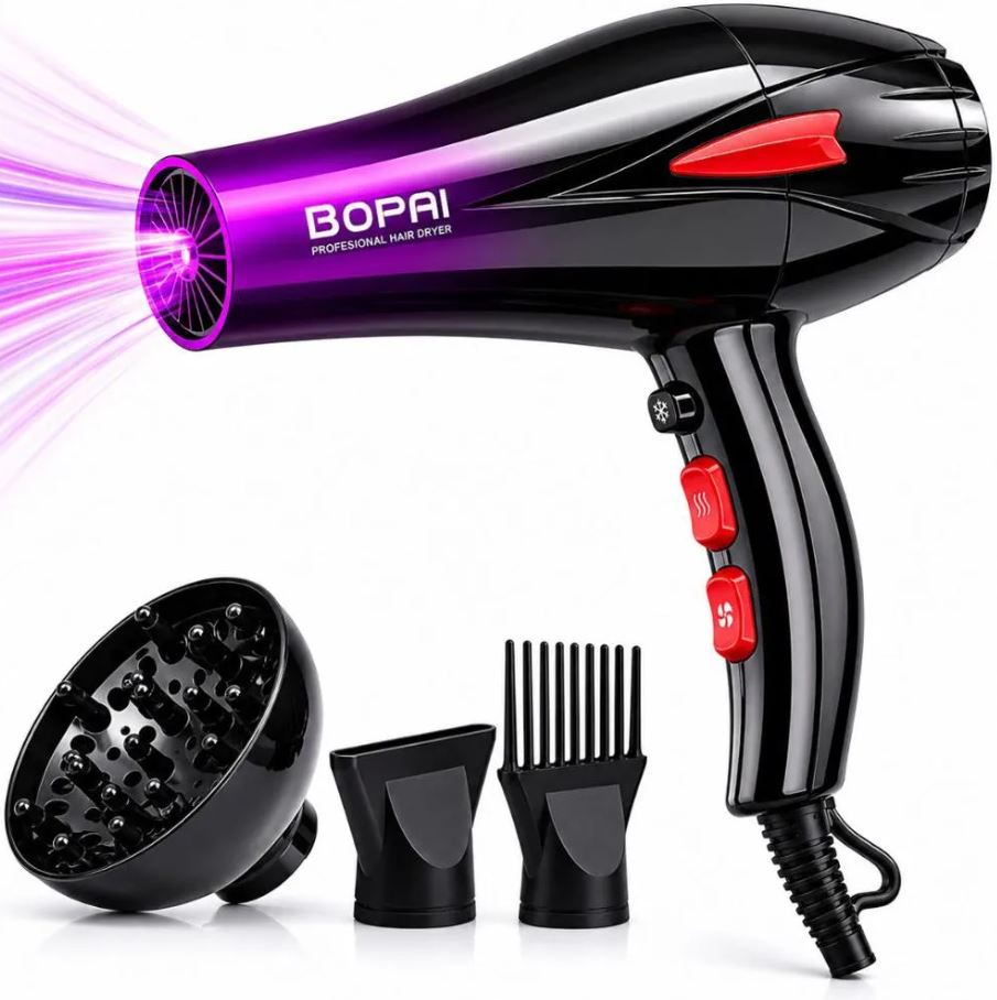 Secador de Cabello BOPAI 3 en 1 con Difusor y Accesorios
