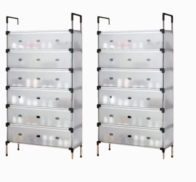Set x2 Zapatero Organizador de Calzado 18 Pares con Tapa – Zapatero 6 Niveles para Zapatos