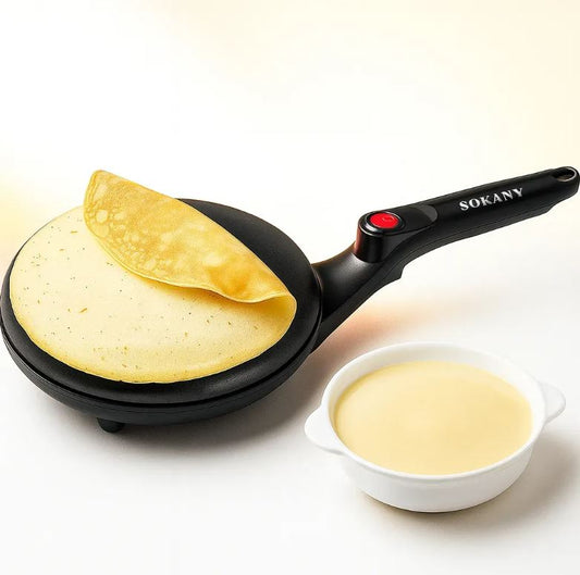Crepera Eléctrica Sokany Antiadherente – Máquina para Crepes, Pancakes, Tortillas y Arepas Delgadas